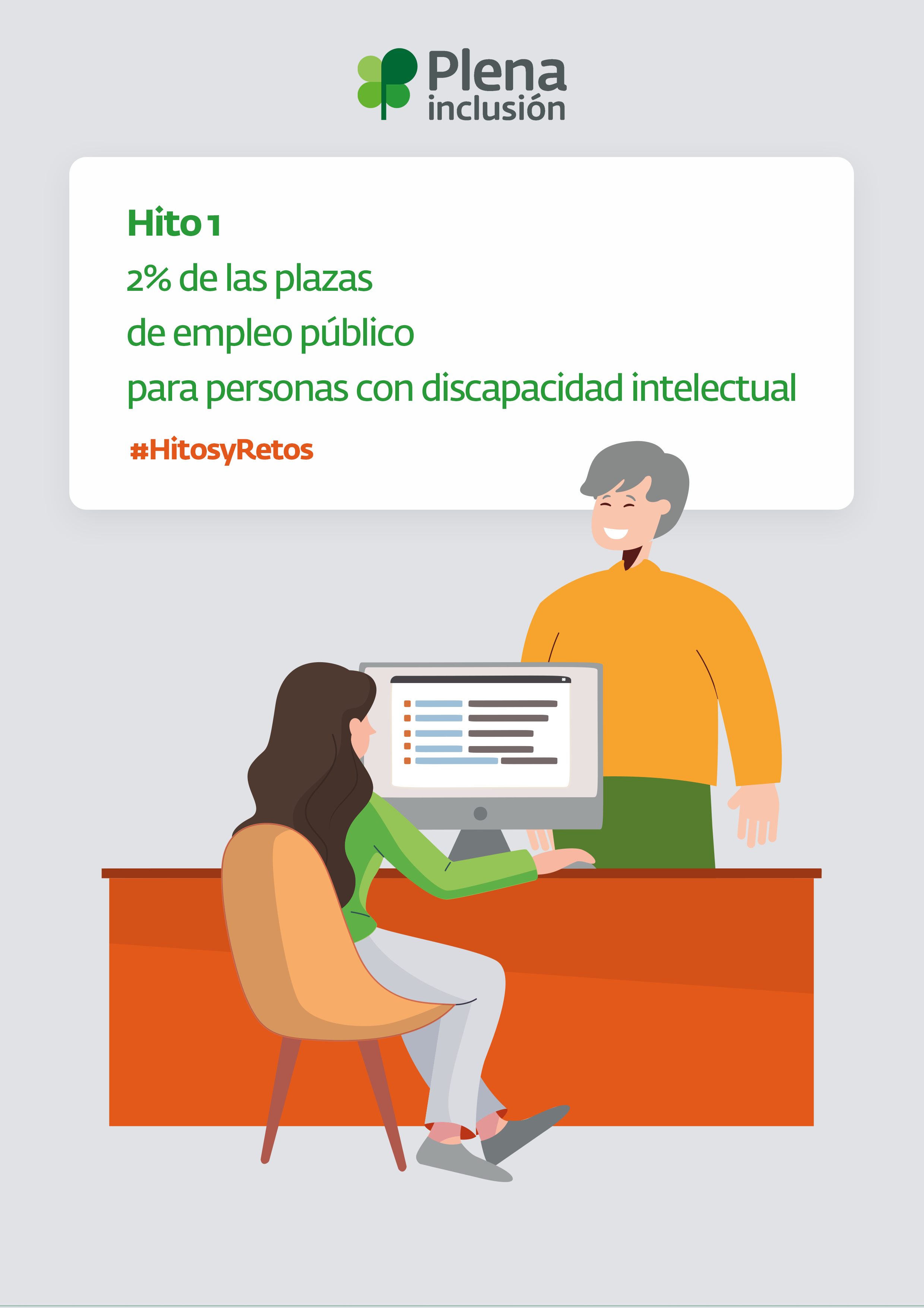 Ilustración. Hito 1 2% de las plazas de empleo público para personas con discapacidad intelectual